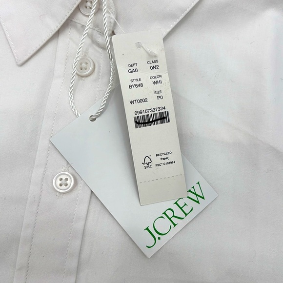 J Crew Wren slim shirt in stretch cotton poplin size 0P NWT BY648 - Picture 7 of 12